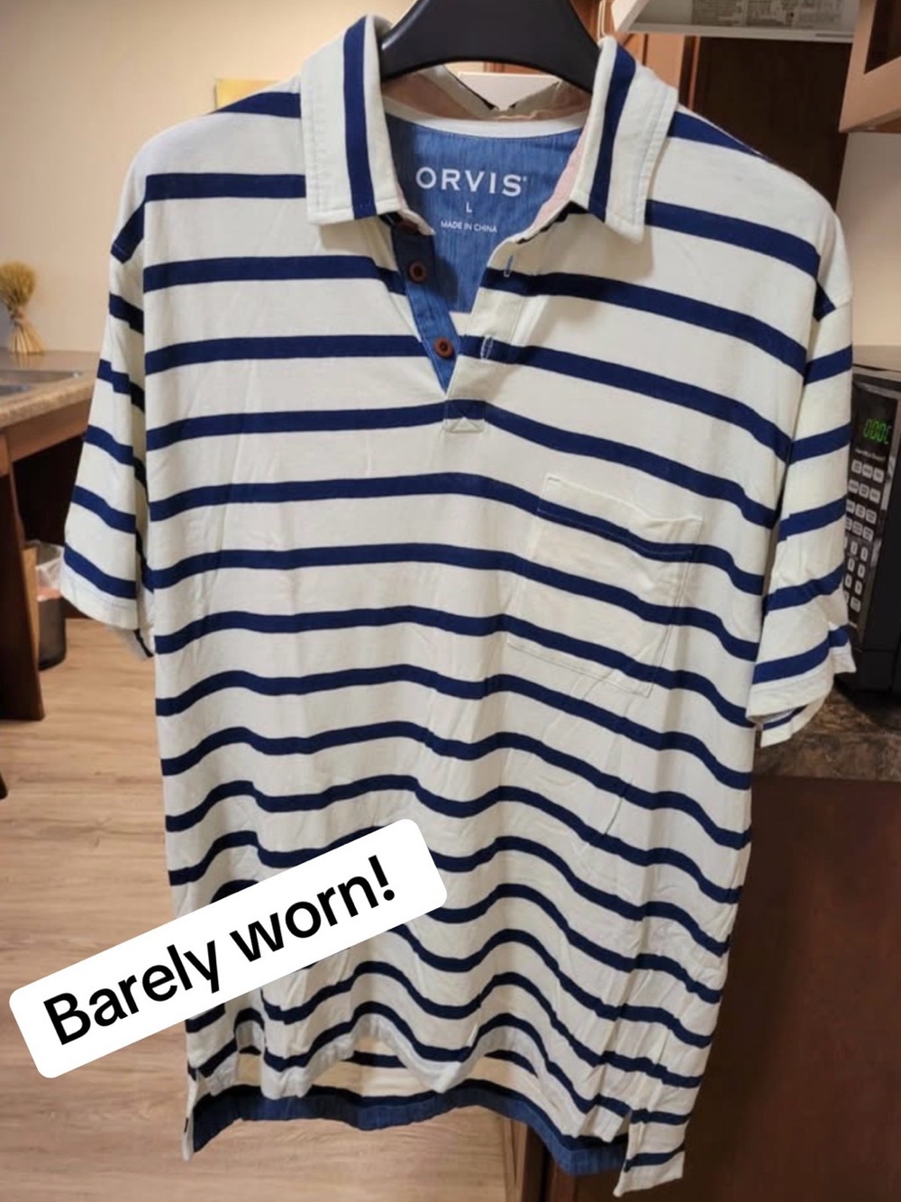 Orvis Men’s Size Large 100% Cotton Polo Shirt